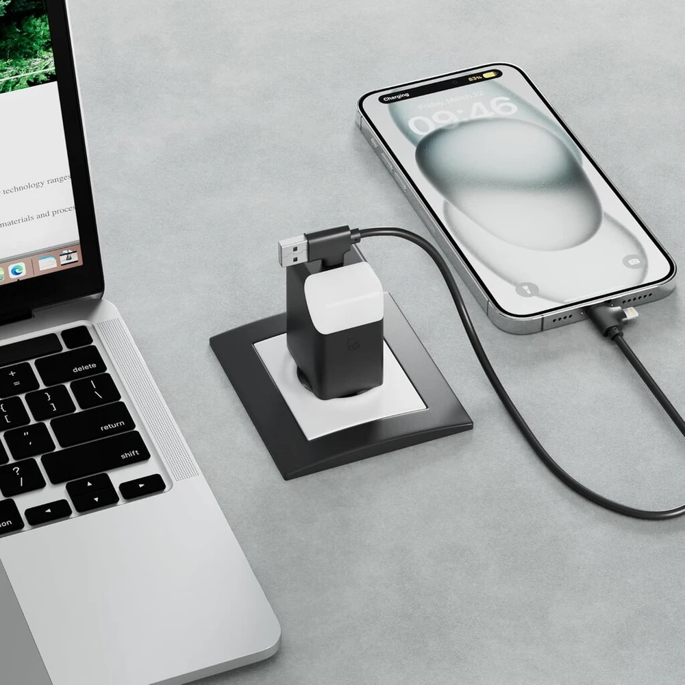 Dvigubas 65 W greito įkrovimo tinklo adapteris – Usb ir Usb-c jungtis – idealiai tinka telefonams
