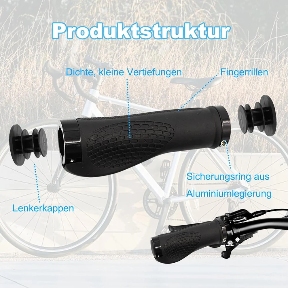 Dviračio vairo rankenos, dviračio rankenos su comfort grip technologija, neslystančios universalios dviračių ir mtb rankenos, skirtos kalnų dviračiams, plento dviračio vairo rankenos (skersmuo 23 mm)