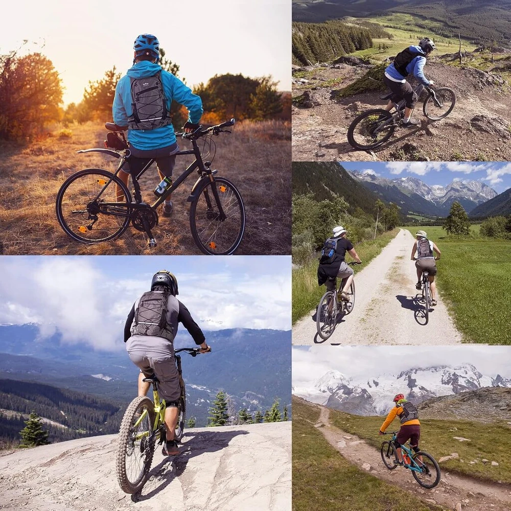 Dviračių kuprinė, neperšlampama, kuprinė su vandens sistema, dviratis, žygio kuprinė, maža, mtb kuprinė, kuprinė sportui lauke, 15 l