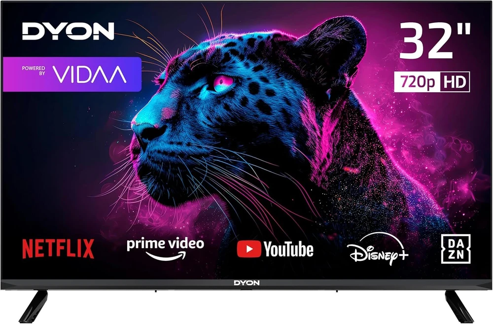 Dyon Movie Smart 32 Vx televizorius, 32 colių (80 cm), Hd Smart Tv, Hd Triple Imtuvas (dvb-c/-s2/-t2), App Store, Prime Video, Netflix, Youtube, Dazn, Disney+ (2023 modelis)