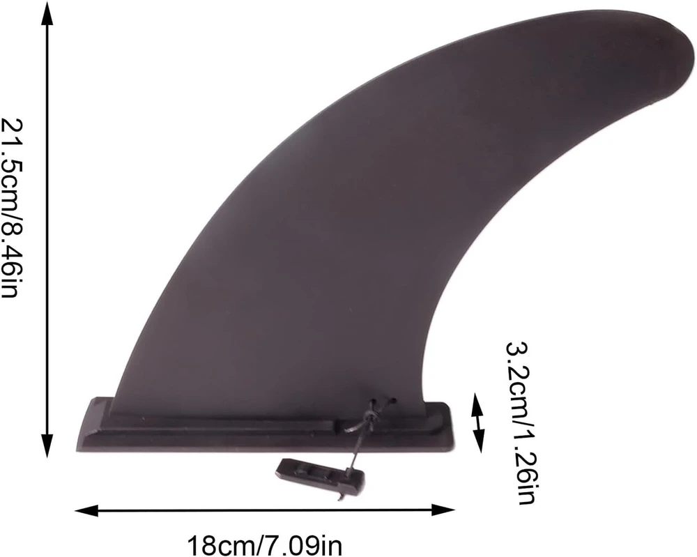 Eabdice banglentės sup pelekas juodas stand up sup, irklentės pelekai sup lentai, irklentei, longboardui (18 x 3.2 x 21.5 cm)