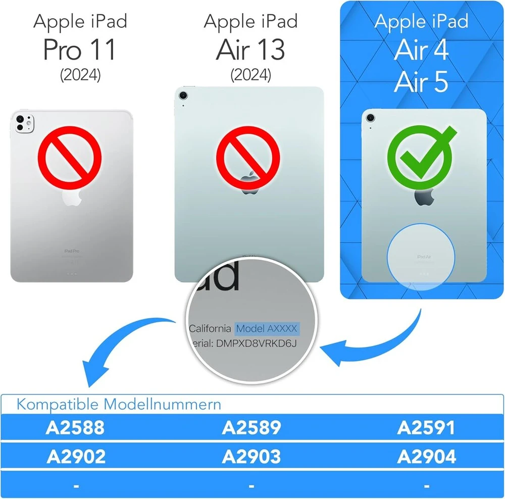 Eazy Case - apsauginis dėklas, skirtas Ipad Air 4 / Air 5 10.9 colių Smart Cover planšetiniam kompiuteriui, išmanusis dėklas su stovo funkcija, miego režimo funkcija, dirbtinė oda, baltas
