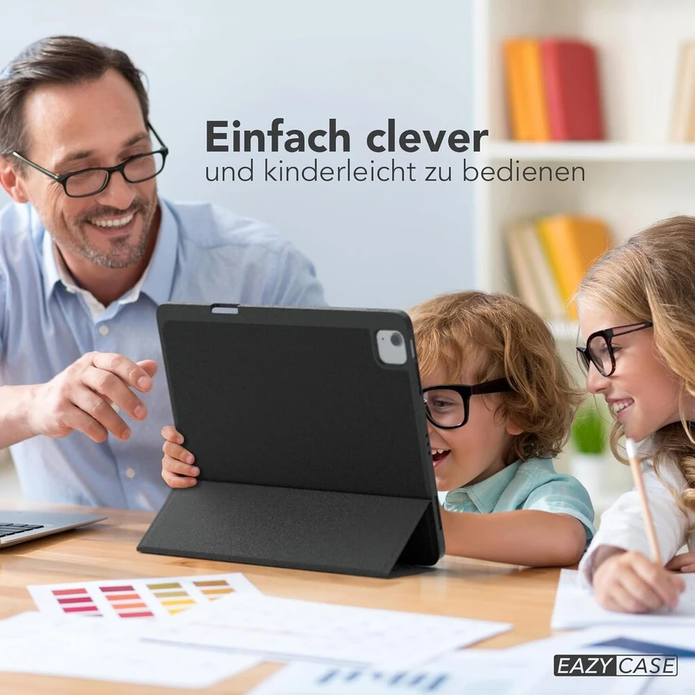 Eazy Case - apsauginis dėklas su rašiklio laikikliu, skirtas ipad air 13 colių m3 (2025) dėklui, 13 colių dėklas su rašiklio laikikliu, planšetinio kompiuterio dangtelis, jutiklinis rašiklis, išmanusis dėklas, stovas, atverčiamas dėklas, automatinis miego