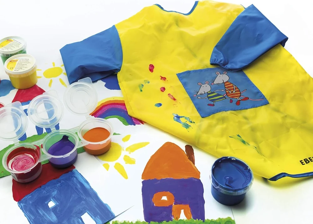 Rankšluostis Eberhard Faber 579902 - Piešimo chalatas, motyvas: Mini Kids Club, mėlynas/geltonas