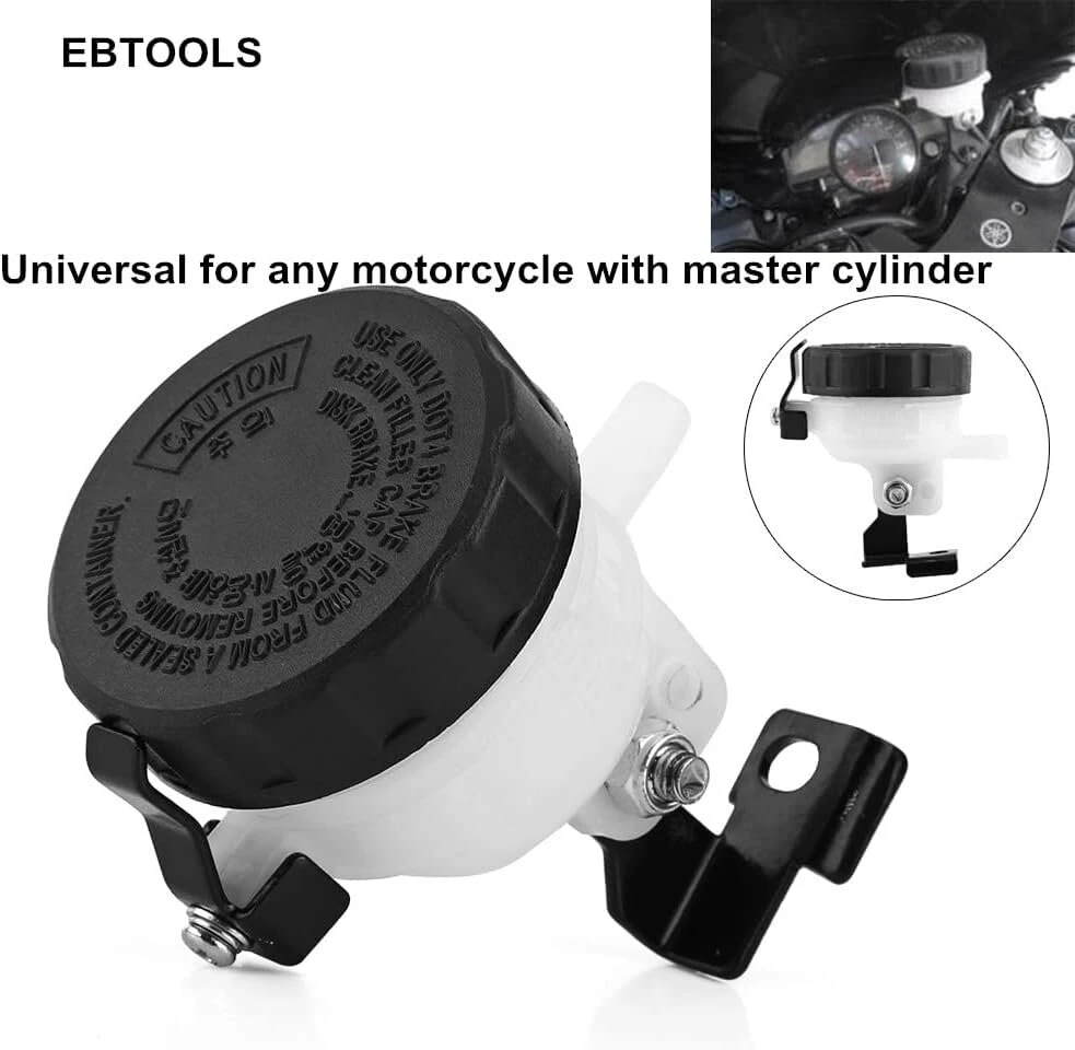 Ebtools universalus stabdžių skysčio rezervuaras motociklų alyvos rezervuaras stabdžių rezervuaras universalus stabdžių rezervuaras priekinis skysčio butelis motociklo pagrindinio sankabos cilindro laikiklis