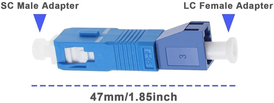 Ecsing 2 x šviesolaidinis adapteris Singlemode 9/125 Sm Sc Male to Lc Female hibridinis šviesolaidinis keitiklis, skirtas Ethernet tinklui ir optinio ryšio įrenginiams