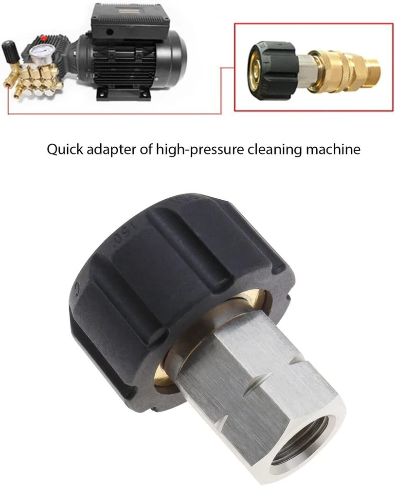 Ecsing slėgio plovimo adapteris, metrinis m22 į 1/4" npt vidinį sriegį slėgio plovimo žarnos adapteris