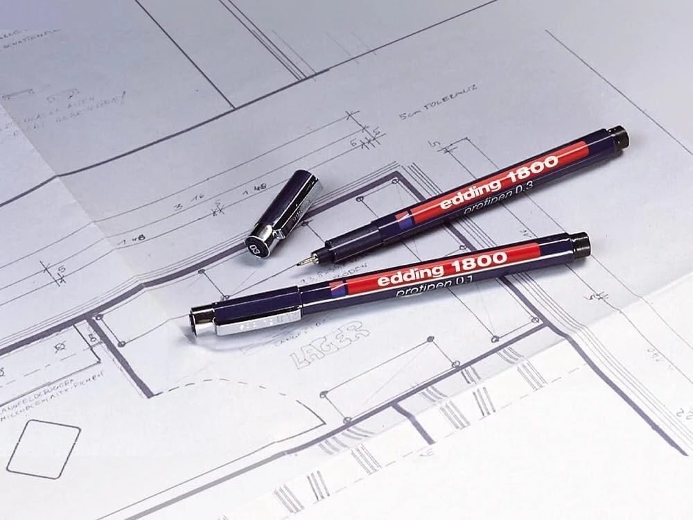 Edding 0,1 mm Profipen - juodos spalvos, 10 vnt.