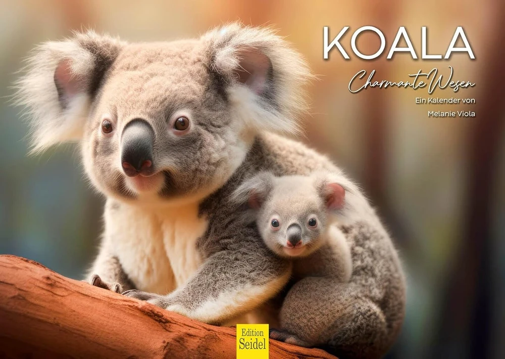 Edition Seidel Premium kalendorius Koala 2025, formatas Din A3, sieninis kalendorius, gyvūnų kalendorius, Australija, gyvūnas koala, eukaliptų miškas, žinduolis, Melanie Viola
