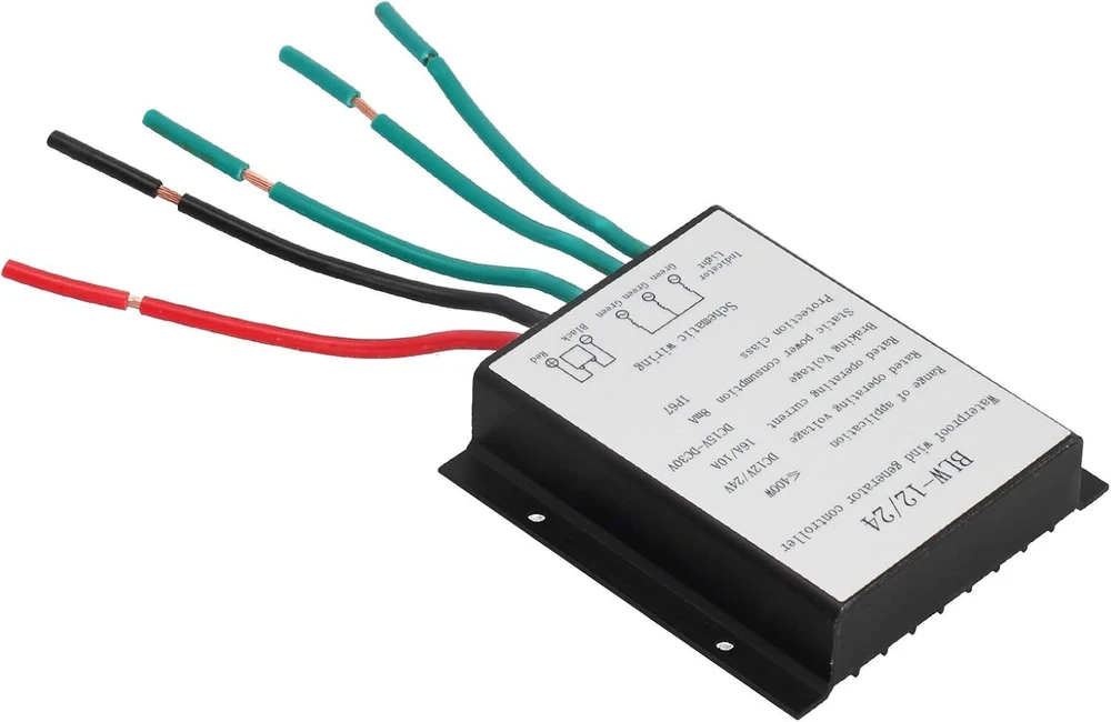 Ejoyous vėjo jėgainės generatoriaus valdiklis, 12 V/24 V, 400 W, automatinis įkrovimo valdiklis, atsparus vandeniui Ip67, juodas, Blw-12/24