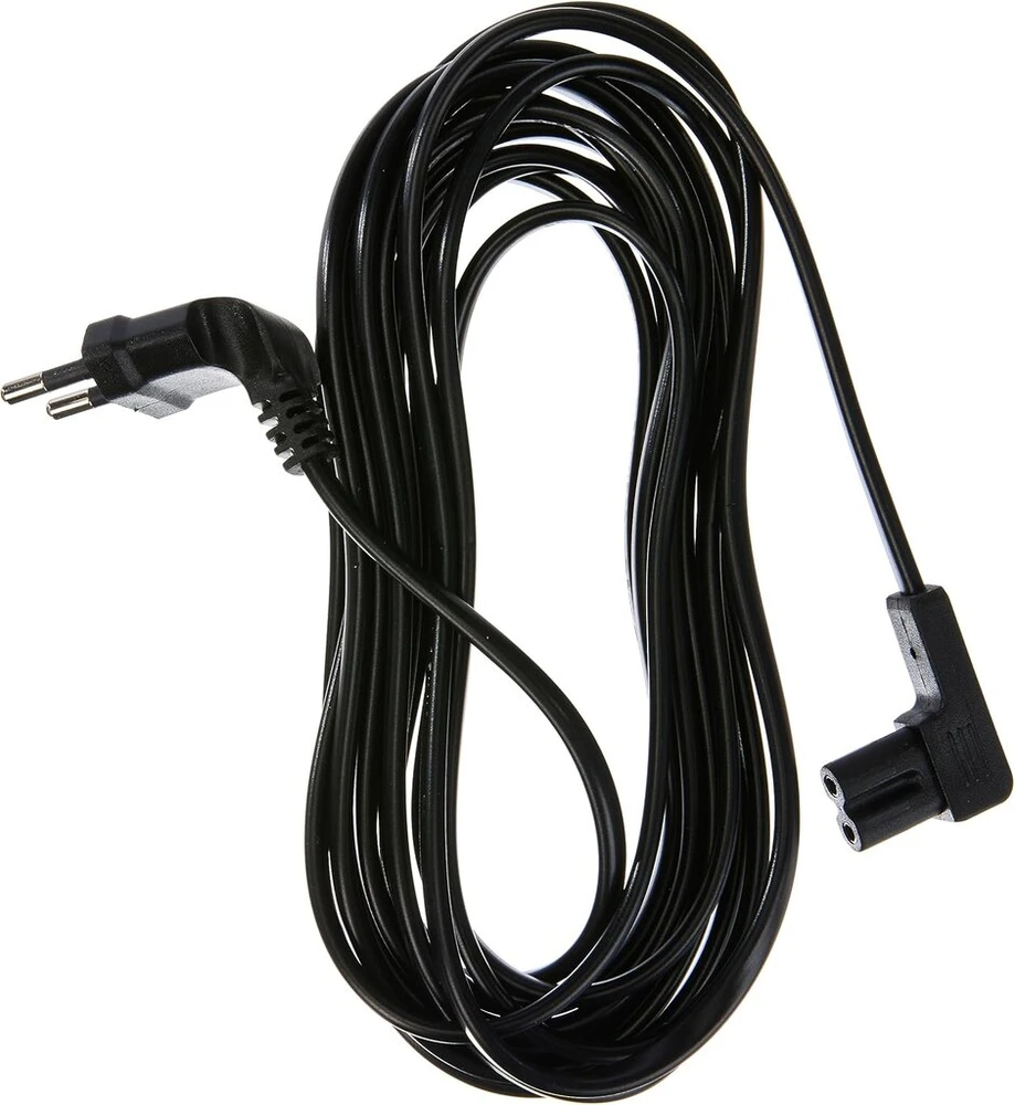 Electraline 95515 maitinimo laidas audio, video, radijo, Sonos Play, kampinis, euro kištukas į dvigubą C7 lizdą, 5 m, juodas, 5 m