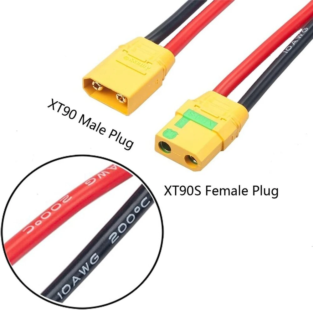 Elfcam Xt90-s Adapteris: Xt90h Kištukas į Xt90-s Lizdą, 30cm, 10awg