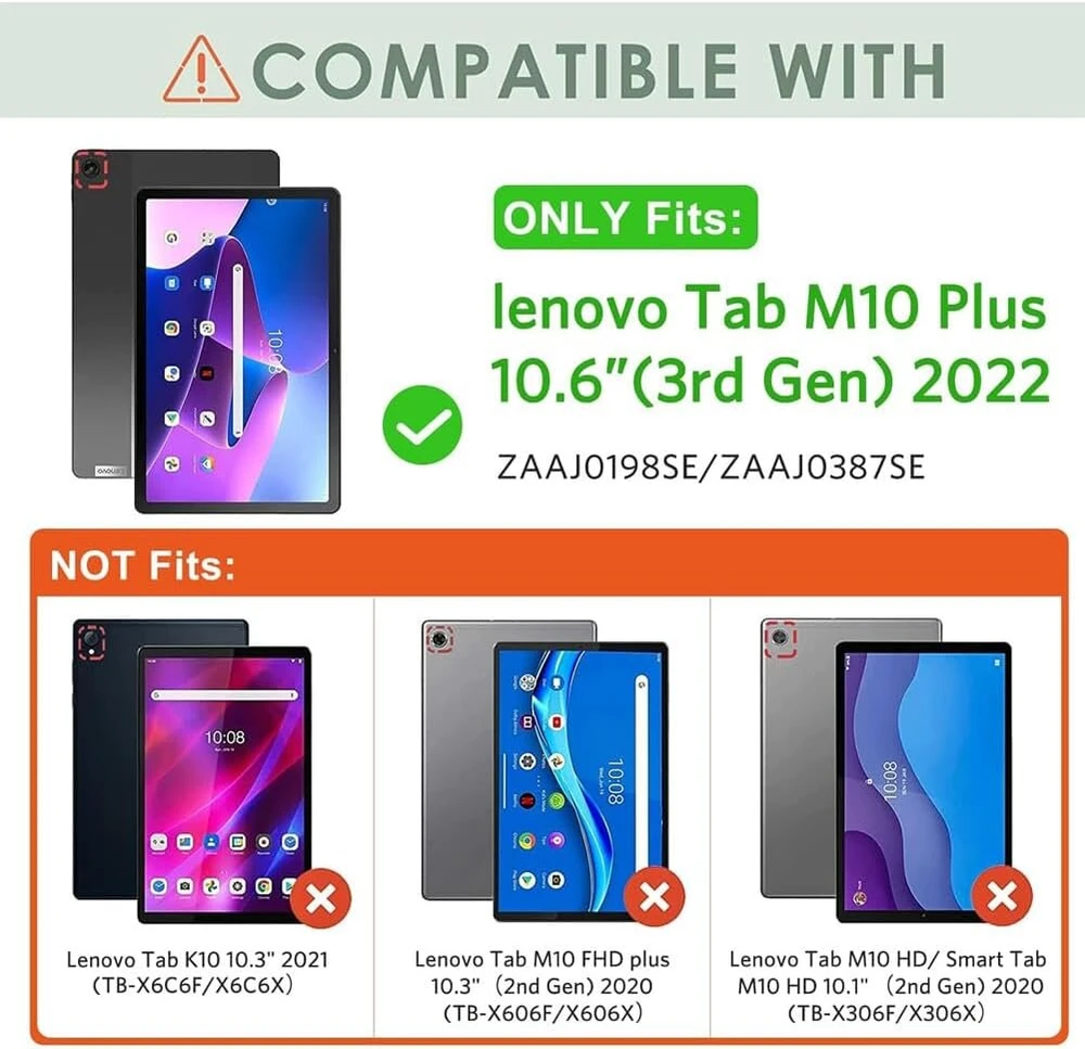 Elfofle dėklas, skirtas Lenovo Tab M10 Plus 3rd Gen 10.6 colių 2022 (tb125fu /tb128fu /tb128xu) - apsauginis dirbtinės odos magnetinis piniginės tipo planšetinio kompiuterio dėklas (žalias)