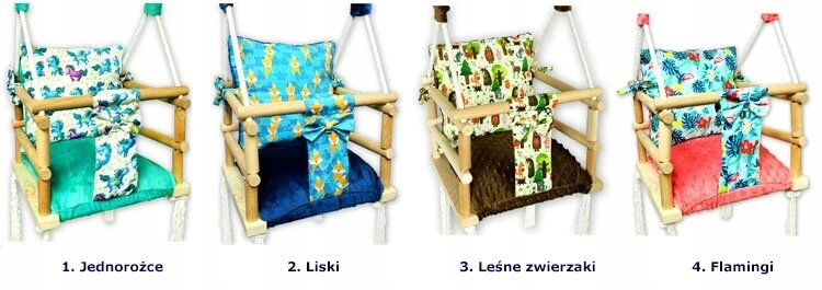 Elior Vaikiška sūpynė Maliva su vienaragiais, medinė