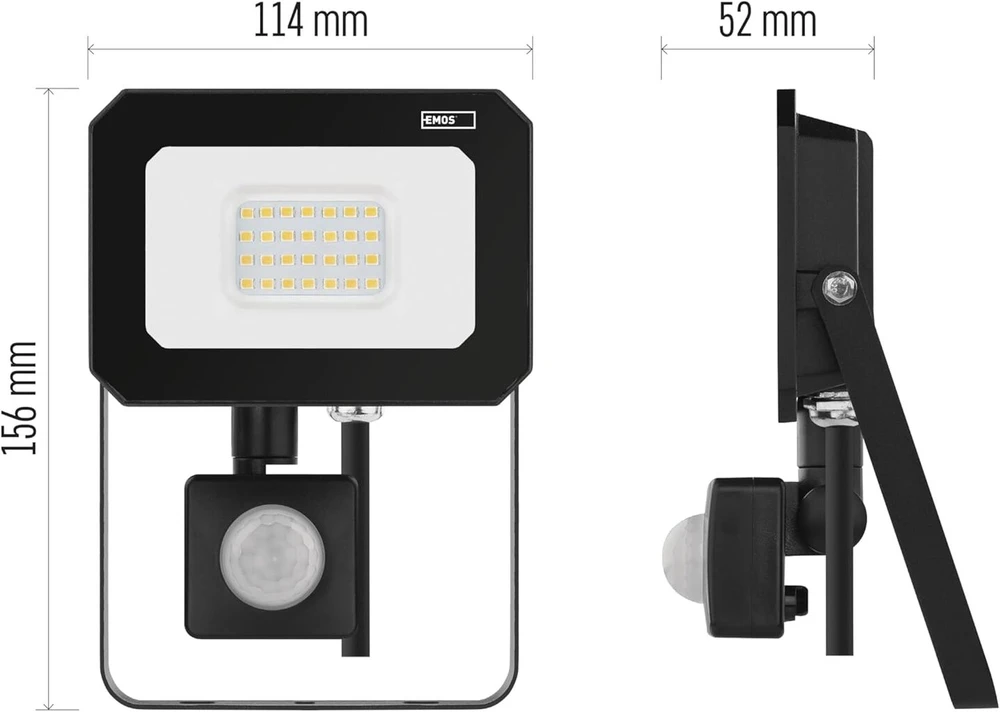 Emos simpo led prožektorius 20 w su judesio davikliu, atsparus vandeniui prožektorius drėgnoms patalpoms arba naudojimui lauke, itin ryškus 2000 lm neutrali balta 4000 k, tarnavimo laikas 25 000 valandų, įskaitant 20 cm jungiamąjį kabelį
