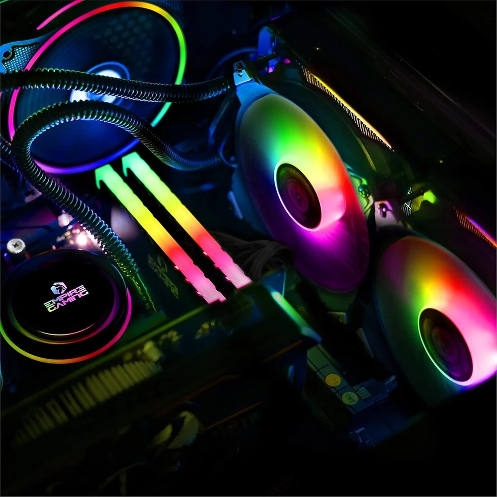 Empire Gaming Guardian G-v20 vandens aušinimo sistema Aio Pc Gamer - Cpu skysčio aušinimas Argb 3 Pin 5v radiatorius 240mm - ventiliatorius 2 x 120mm Pwm tylus - Intel ir Amd