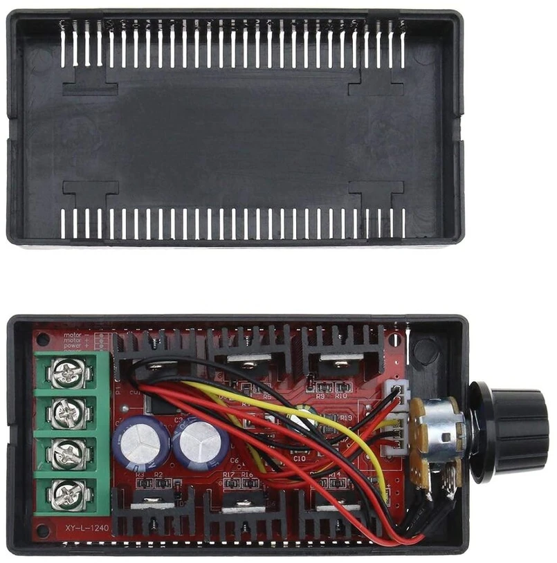 Emsea 1 x Pwm Dc variklio greičio reguliatoriaus jungiklis Hho reguliatorius 9-50v 40a 2000w su korpusu Dc lemputės pritemdymui