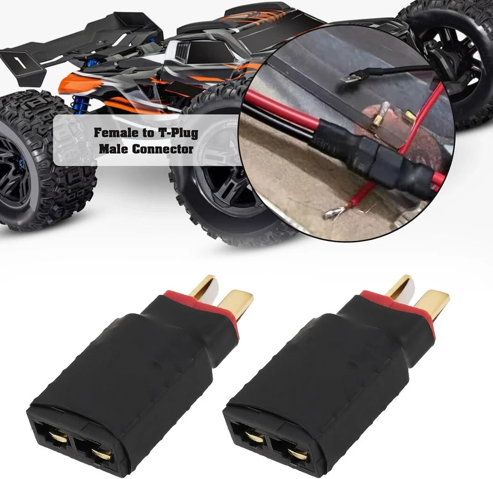 Emsea 4 dalių akumuliatoriaus adapteris rc jungtis, suderinama su t-r-x female į t male, tinkama rc lipo akumuliatoriui esc įkrovikliui dronui automobiliui valčiai