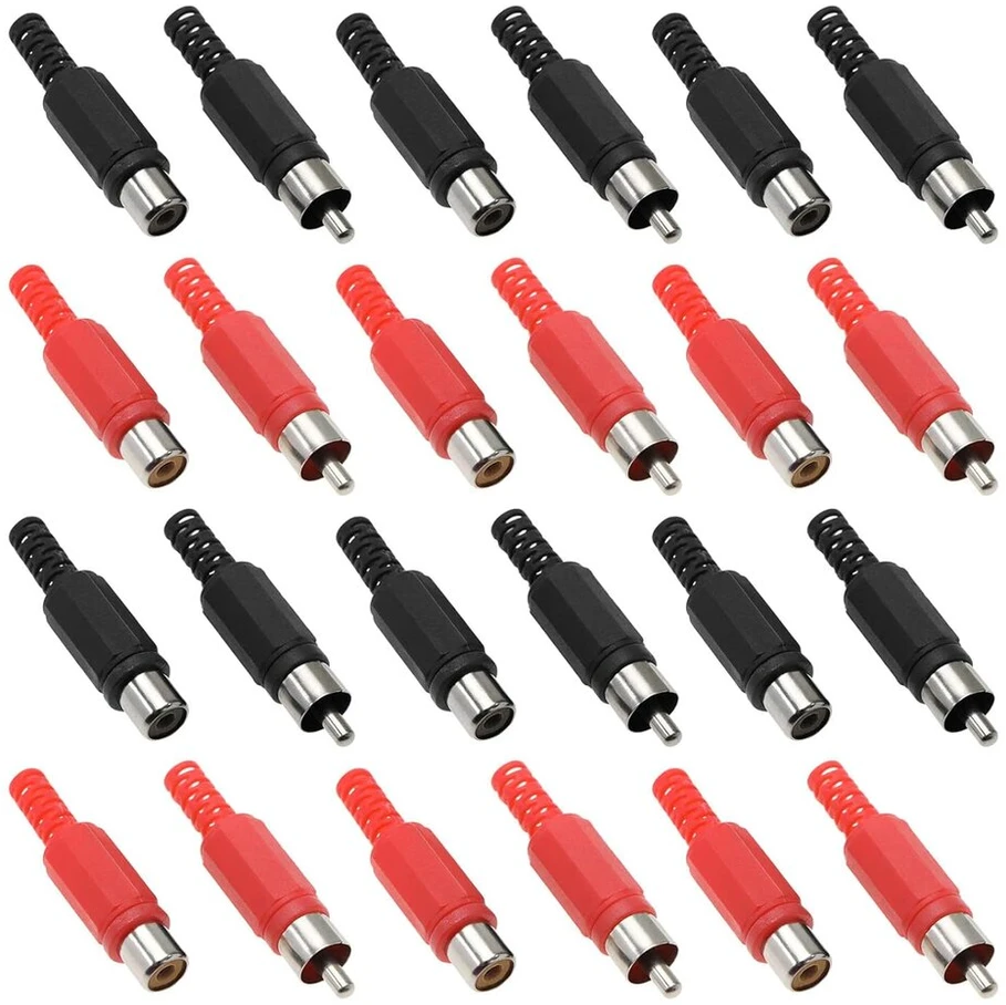 Emsea 40 vnt. Rca kištukinis litavimo garso vaizdo jungties pakeitimas Rca kištukiniai lizdiniai adapteriai priedai