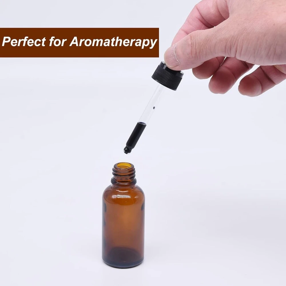 Enadvd 12 x 30 ml rudos spalvos stiklinis buteliukas su stiklinėmis pipetėmis-lašintuvais, tušti stikliniai buteliukai mėginiams, skirti kvepalams ir eterinių aliejų aromaterapiniams mišiniams (12 vnt.)