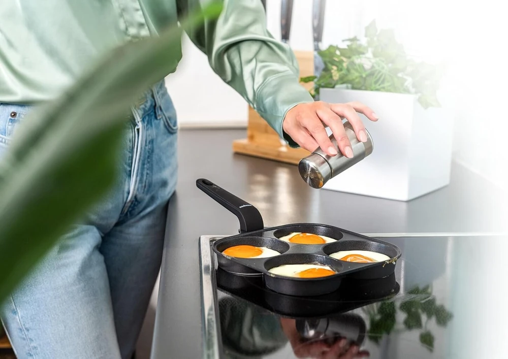 Endusor keptuvė kiaušiniams, tinkama indukcinėms viryklėms (21 cm) - keptuvė kiaušiniams ir blynams su nelimpančia danga, skirta indukcinei, dujinei, keraminei, elektrinei viryklei. keptuvė kiaušiniams, blynams