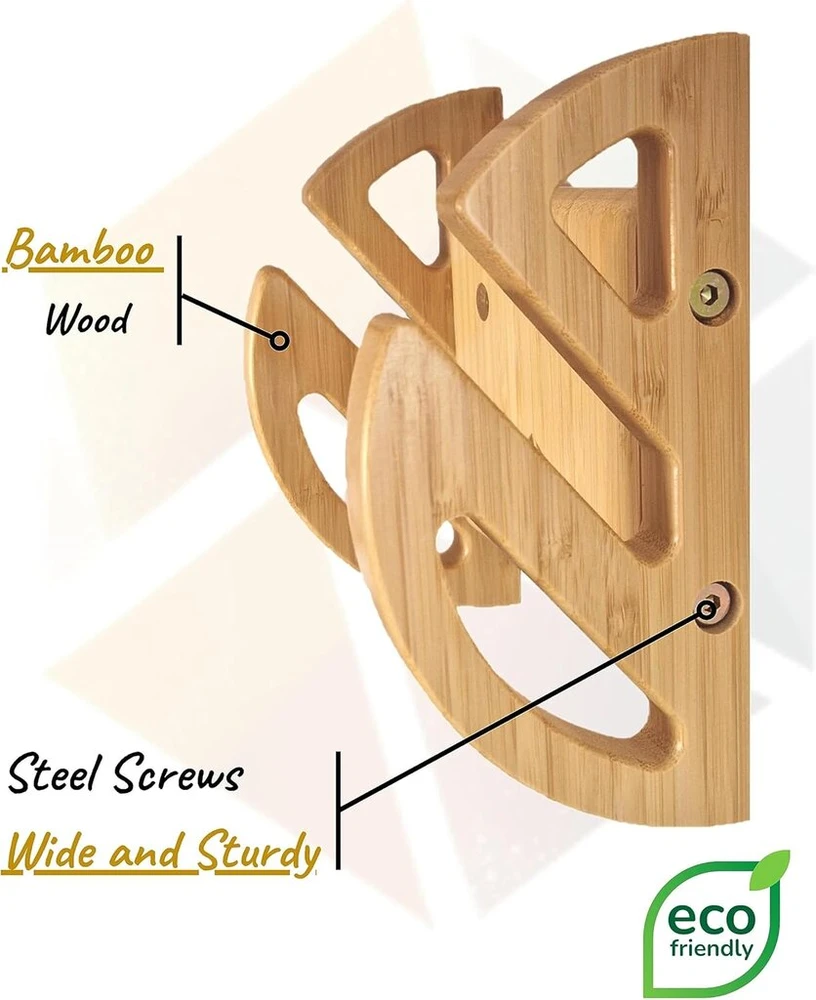 Enhanc3d Designs bambuko medienos riedlentės sieninis laikiklis, modernus patvarus dizainas, riedlentės sieninis pakabukas longboard'ui (1 riedlentė)