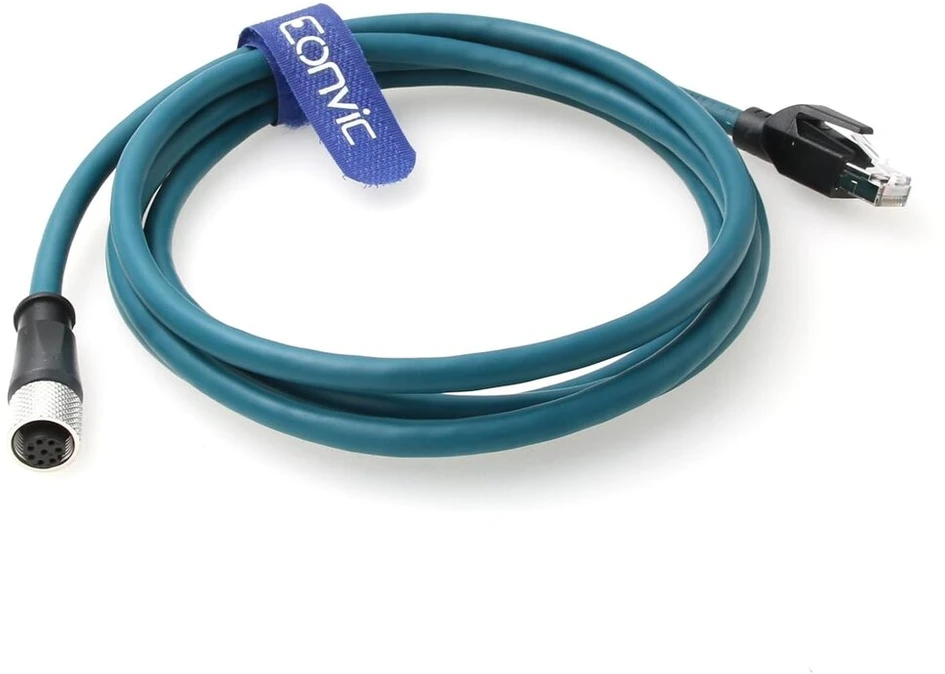 Eonvic M12 ethernet kabelis 8 kontaktų A kodu moteriška jungtis į Rj45 cat 7e tinklo labai lankstų vandeniui atsparų pramoninį ethernet automatikos profibus įrenginį (2m)