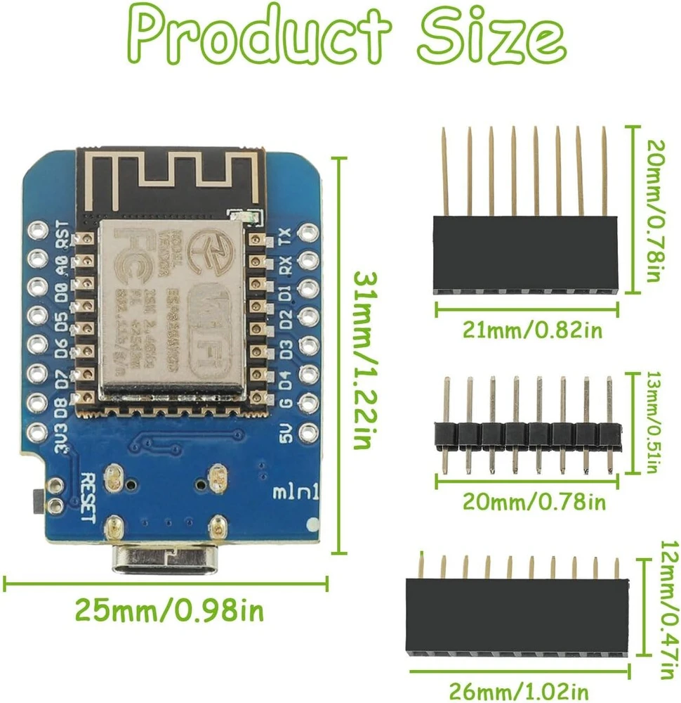 Eplzon 3 vnt. Esp8266 Mini kūrimo plokštė Esp8266-12f pagrindu, belaidis Nodemcu Lua Wifi modulis su Type-c jungtimi, suderinamas su Arduino