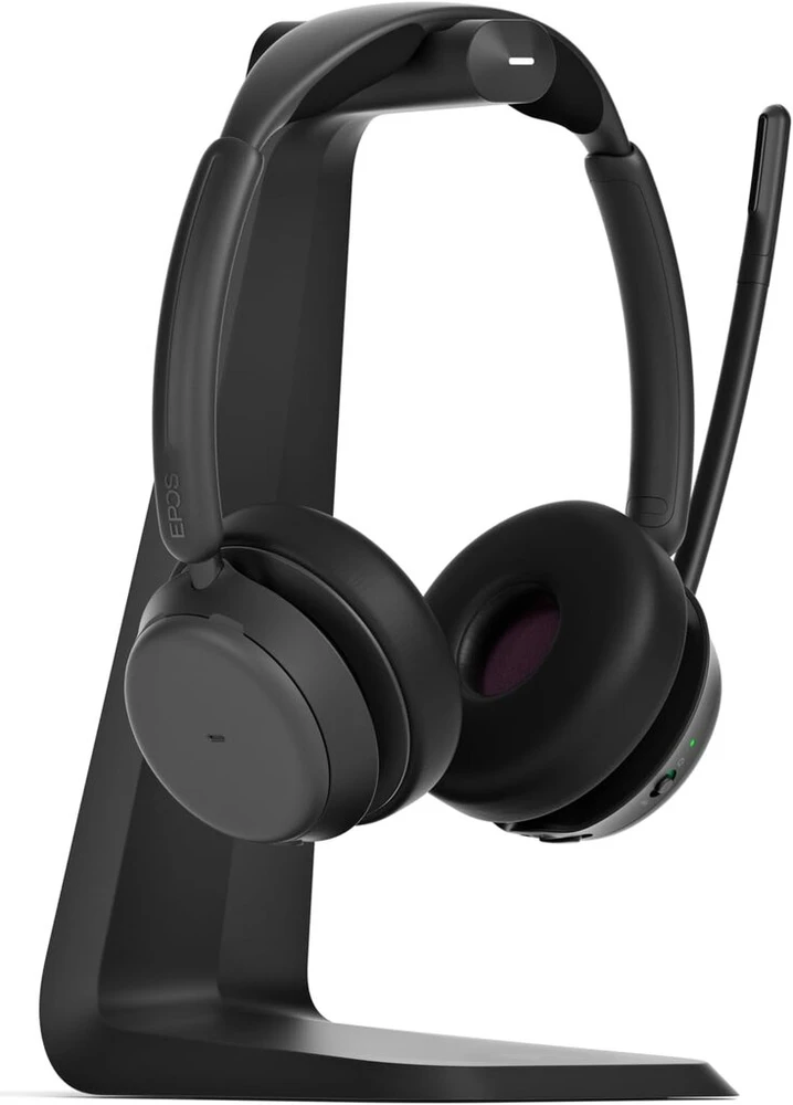 Epos Impact 1061t Anc profesionalios bluetooth ausinės – dvipusės, adaptyvus Anc, Ai balso atpažinimas, Brainadapt technologija, aukščiausios kokybės garsas didelio tankio biuro aplinkoms