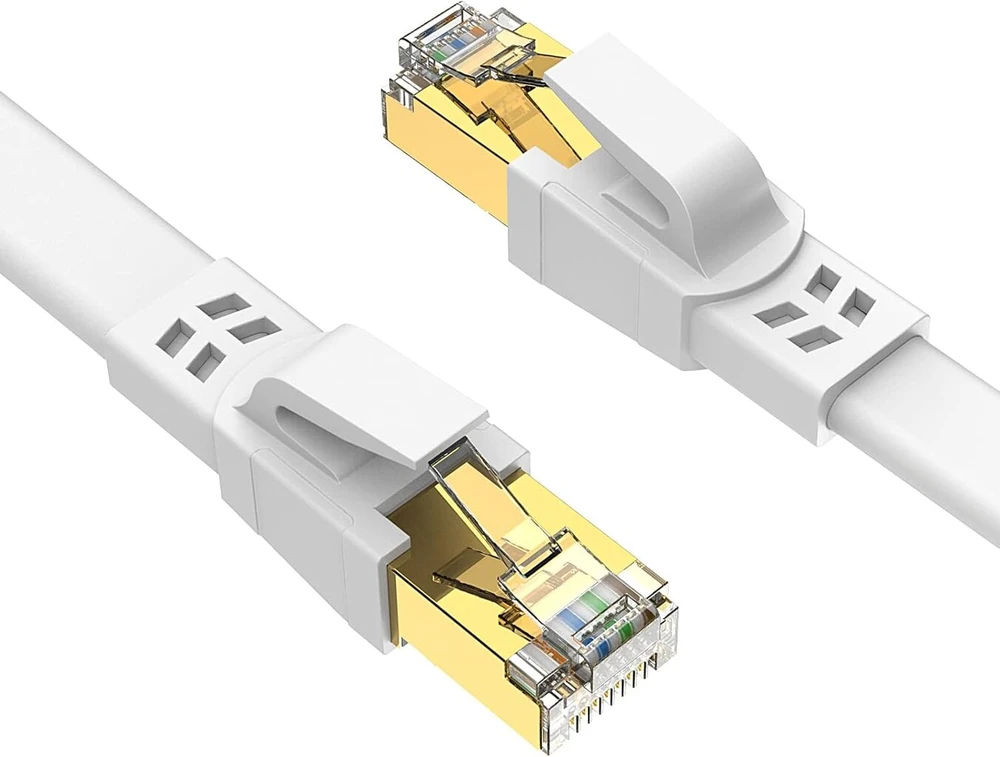 Ercielook Cat8 lan kabelis 0,15 m, 2 vnt., didelės spartos tinklo kabelis 40 gbps su paauksuota rj45 jungtimi, skirtas maršrutizatoriui/žaidimams/modemui
