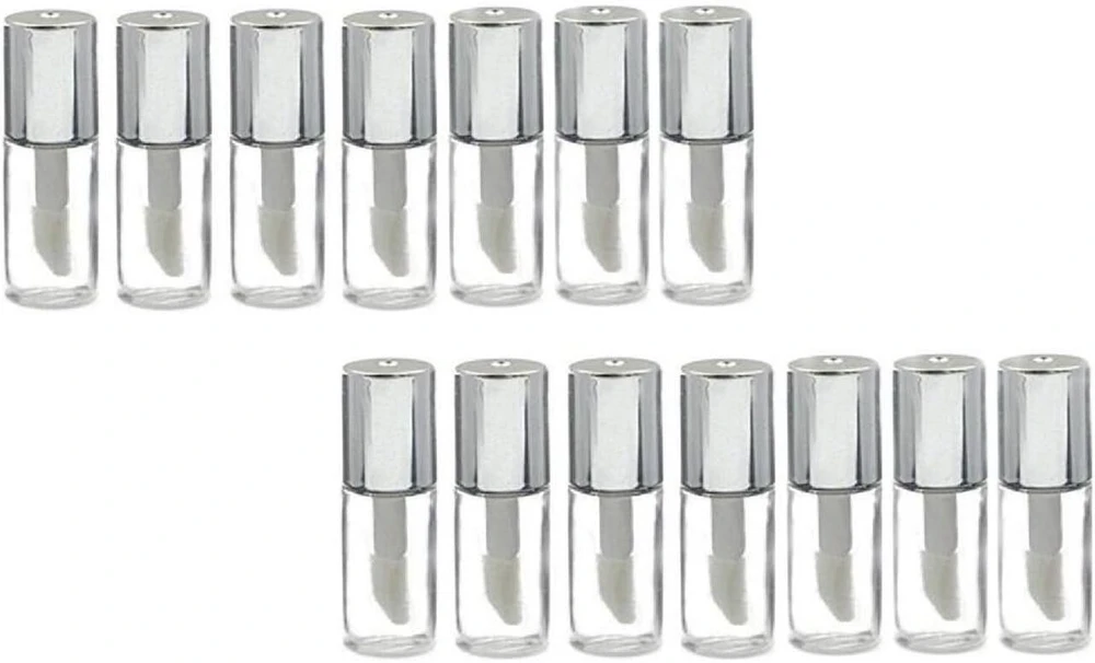 Ericotry 12 vnt. 1,2 ml 0,04 oz tuščias daugkartinio naudojimo plastikinis lūpų blizgesio, lūpų balzamo tūbelės buteliuko indelis, mini „pasidaryk pats“ lūpų dažų makiažo tūbelės buteliukas su sidabriniu dangteliu