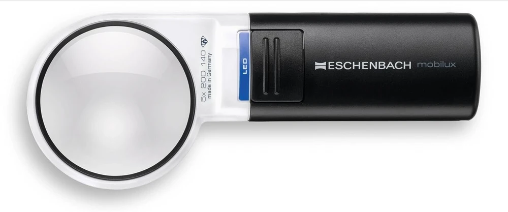 Eschenbach Mobiluxled optinis didinamasis stiklas su Led apšvietimu, didinimas: 5x, lęšio dydis: (skersmuo) 58 mm