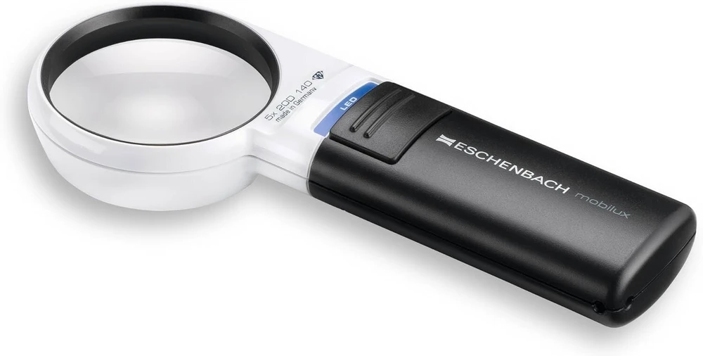 Eschenbach Mobiluxled optinis didinamasis stiklas su Led apšvietimu, didinimas: 5x, lęšio dydis: (skersmuo) 58 mm