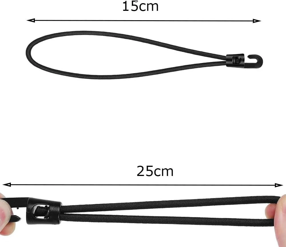 Esforzarse 20 elastinių dirželių su kabliukais, 15 cm, tentų įtempikliai su kabliukais, trumpi expanderiai su kabliukais, guminiai įtempikliai su kabliukais, universalios guminės juostos su kabliukais reklaminiams skydams, tinklams