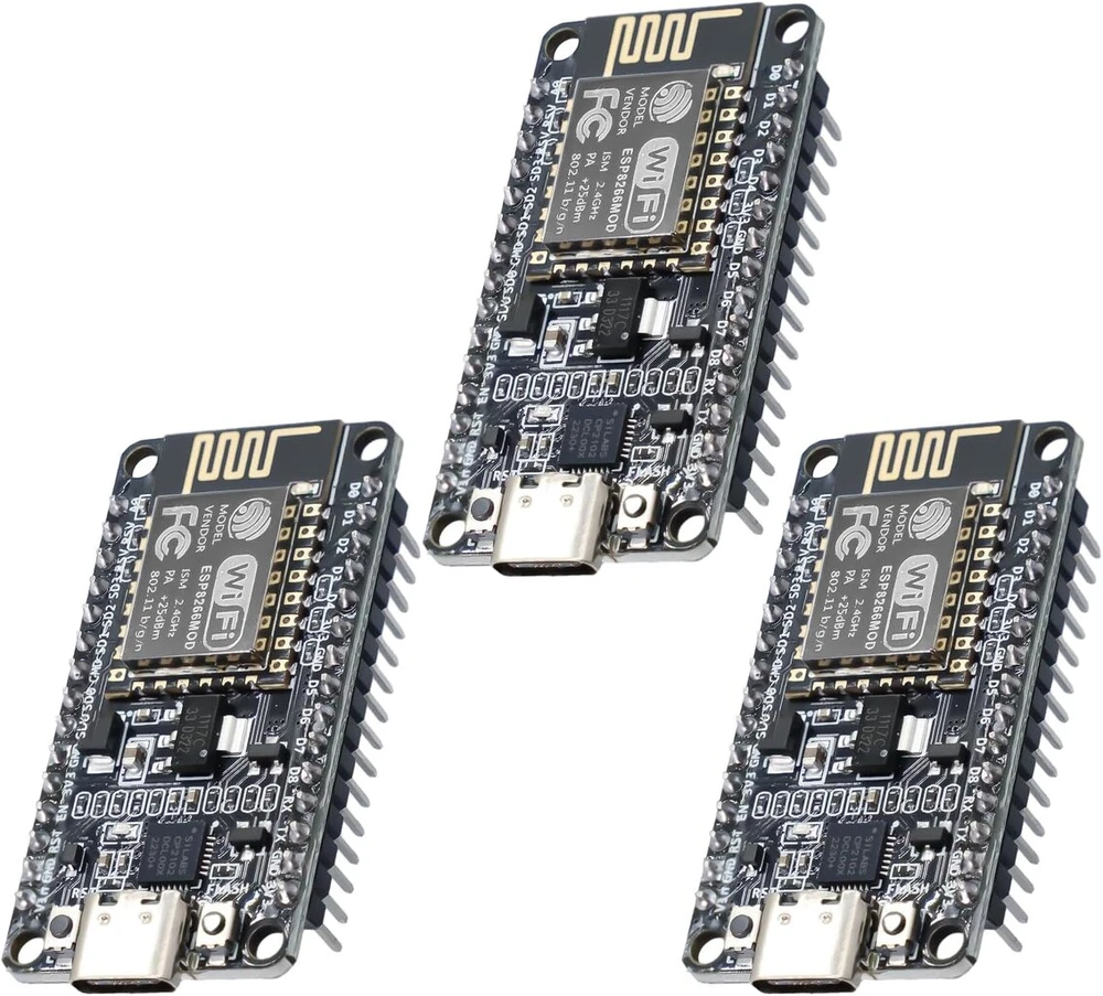 Vaizdo plokštė Esp8266 nodemcu lua v2 kūrimo plokštė ruizhi 3 vnt. esp8266 esp-12f lua wifi nodemcu su cp2102 moduliu type-c sąsaja, suderinama su arduino ide/micropython