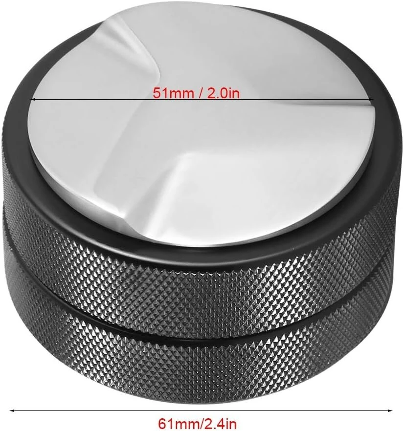 Espresso grūstuvas kavos pupelių presavimo įrankis, nerūdijančio plieno kavos grūstuvas, nerūdijantis kavos pupelių presavimo įrankis 51 mm juodas espresso platintojas namų kavinėms (trimis kampais)