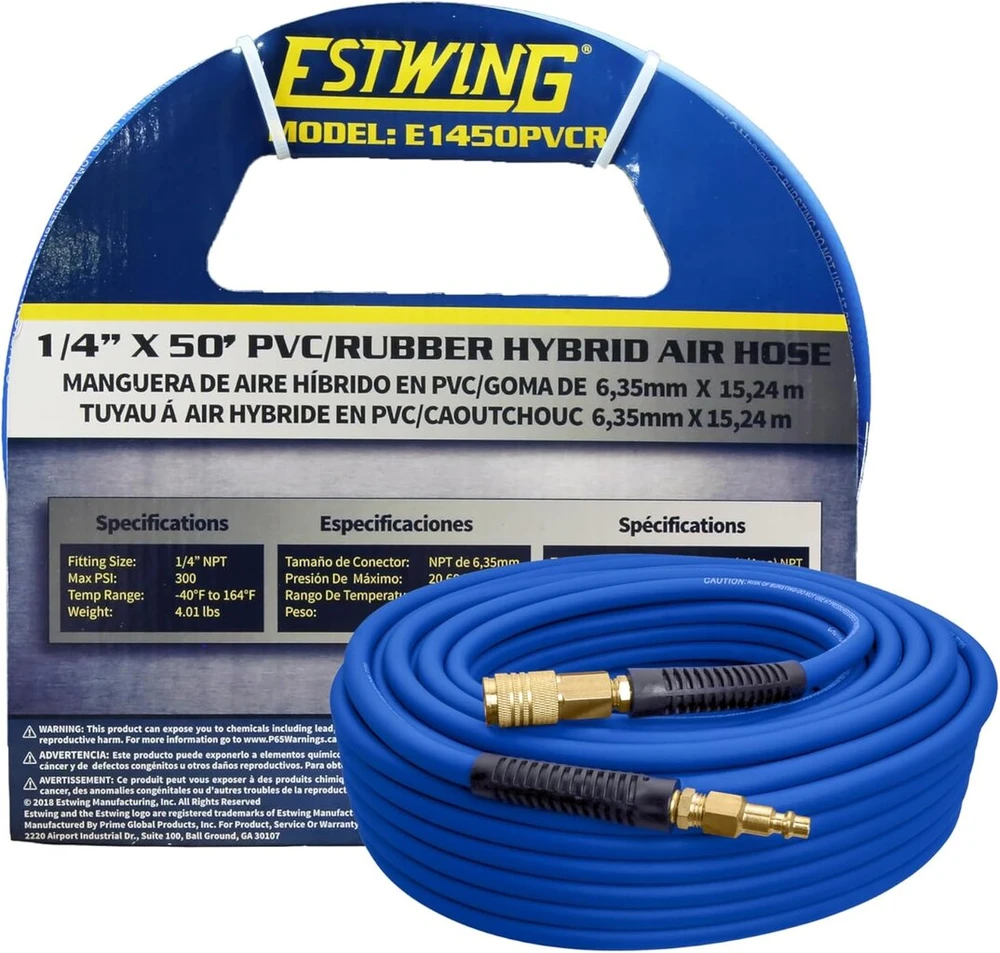 Estwing E1450pvcr – 15 m ilgio hibridinė guminė ir pvc oro žarna