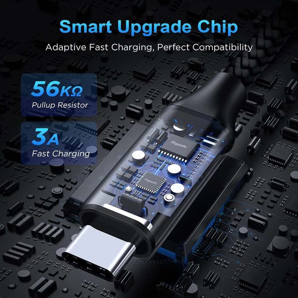 Etguuds usb c kabelis 2 m, nailoninis usb a į usb c įkrovimo kabelis greito įkrovimo kabelis usbc, skirtas iphone 15 pro max galaxy s23 s22 s21 s10 lite s10 s9 s8 note 10 - juodas