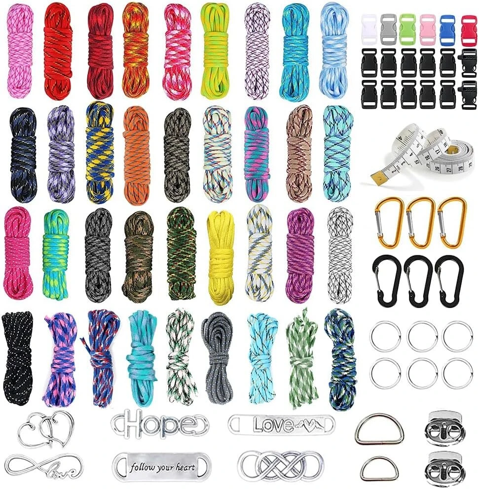 Eubswa Paracord rinkinys, 36 spalvų, 550 nailoninės virvės, skirtos "pasidaryk pats" apyrankėms, šunų antkakliams, šunų pavadėliams