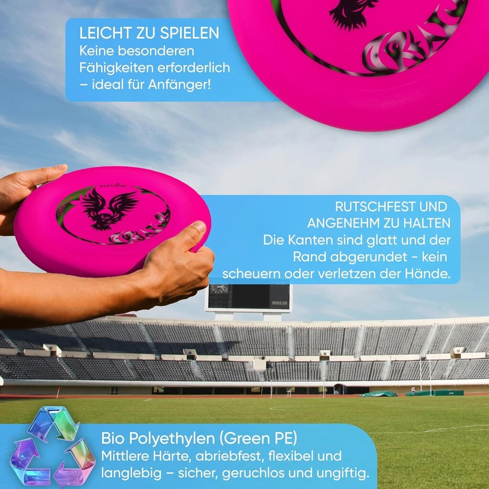 Eurodisc 175 g Organic Ultimate Frisbee varžybų diskas, skirtas tolimiems metimams, su stabili trajektorija, virš 100 metrų