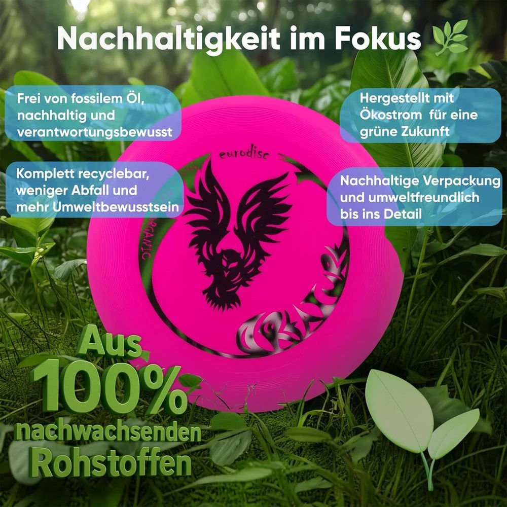 Eurodisc 175 g Organic Ultimate Frisbee varžybų diskas, skirtas tolimiems metimams, su stabili trajektorija, virš 100 metrų