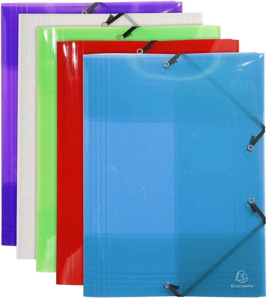 Exacompta 56700e Crystal aplankas Din A3 formatui su 3 atvartais ir 2 elastinėmis juostelėmis, pagamintas iš skaidraus tvirto plastiko, skirtas dokumentams, skirtas biurui ir mokyklai, skaidrus