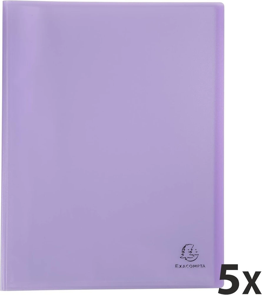 Exacompta 88475e plastikinių įmautų rinkinys Chromaline Pastel 80 skaidrių kišenių, 160 peržiūros puslapių, pagamintas iš vidutinio kietumo permatomo polipropileno Din A4, pastelinės spalvos