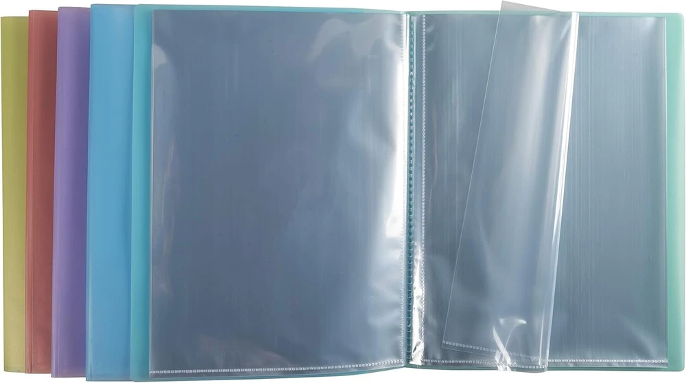 Exacompta 88475e plastikinių įmautų rinkinys Chromaline Pastel 80 skaidrių kišenių, 160 peržiūros puslapių, pagamintas iš vidutinio kietumo permatomo polipropileno Din A4, pastelinės spalvos