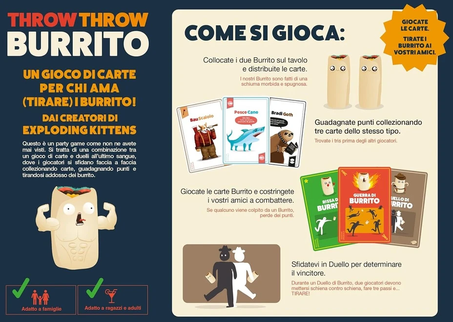 Exploding Kittens Asmodee Throw Throw Burrito - stalo žaidimas itališka versija (8535 Italia) - italų kalba