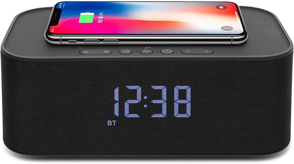 Explore Scientific Bcc1001 bluetooth stereo kolonėlė su žadintuvu ir įkrovimo funkcija, juoda