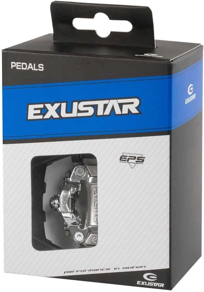 Exustar E-pm825 universalūs pedalai, juodi/sidabriniai