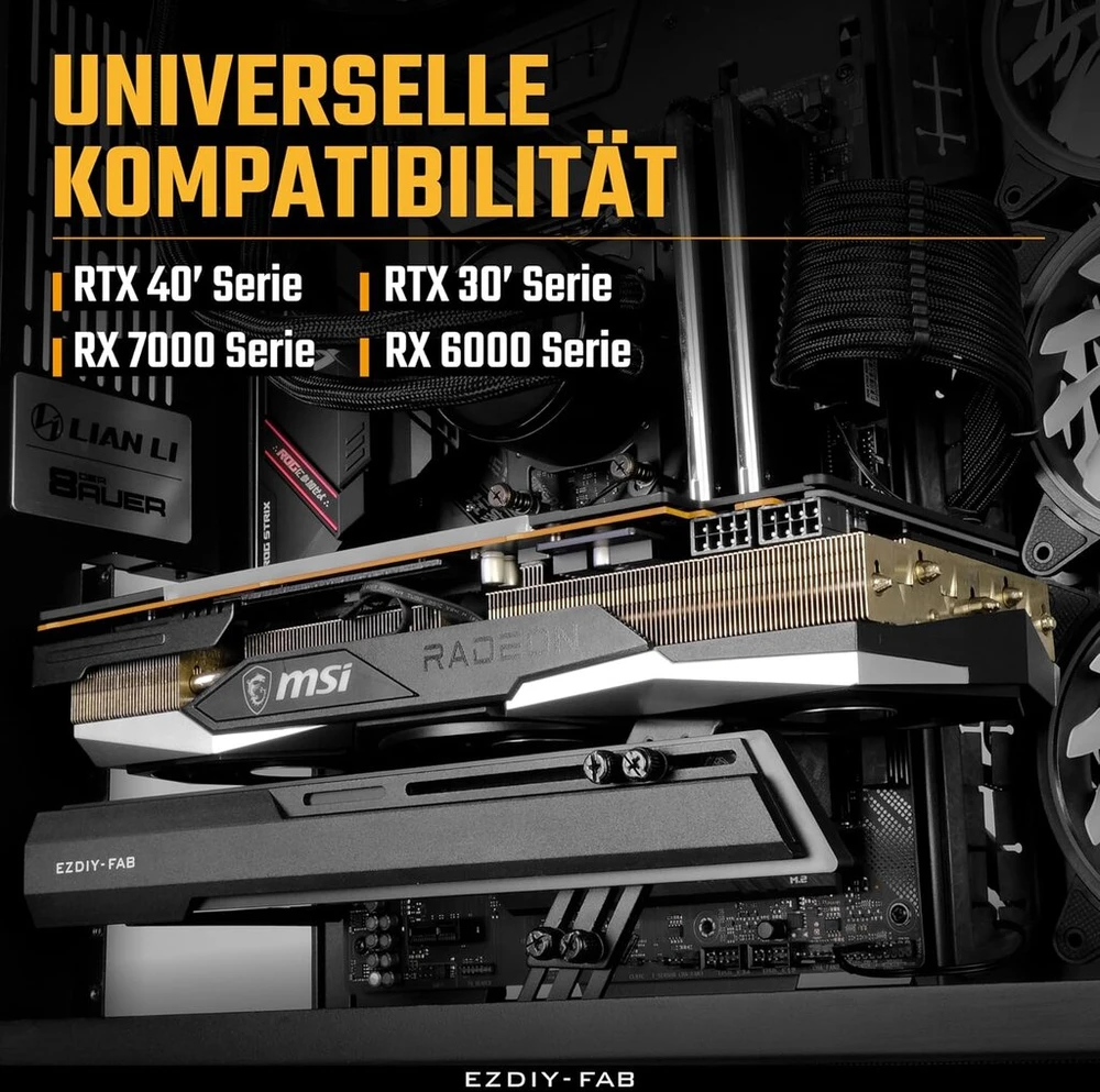 Ezdiy-fab Gpu laikiklis vaizdo plokštės Gpu atrama vaizdo plokštės laikiklio laikiklis dėklui Rx7990xtx, Rtx4090, juodas-341-2