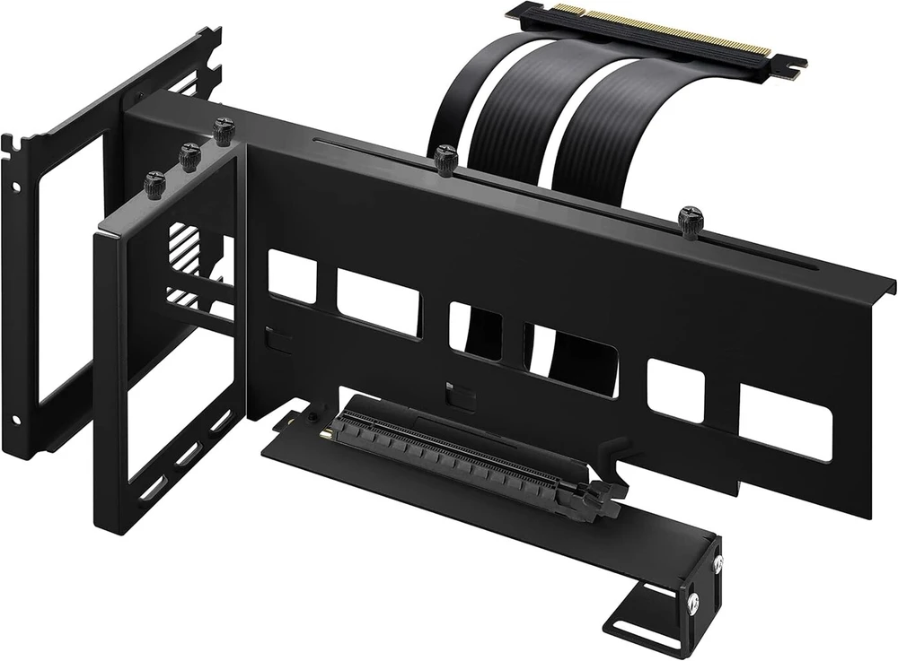 Ezdiy-fab vertikalus pcie 4.0 gpu laikiklis grafikos kortos laikiklis vaizdo plokštės vga palaikymo rinkinys su pcie 4.0 x16 gen4 17 cm/6.69 colio riser kabeliu 90 laipsnių stačiu kampu juodas