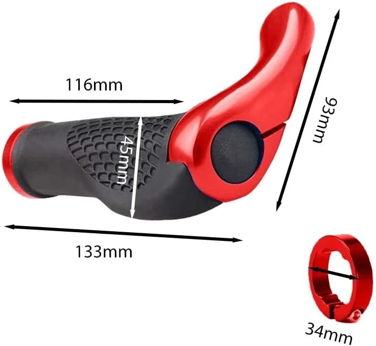 Ezweiji Ergonomiškos dviračio rankenos, 22 mm dviračio rankenos, vairo rankenos su aliuminio dvigubo užrakto dizainu, universalios dviračio vairo rankenos Mtb kalnų dviračiui, elektriniam dviračiui, Bmx, sulankstomam dviračiui